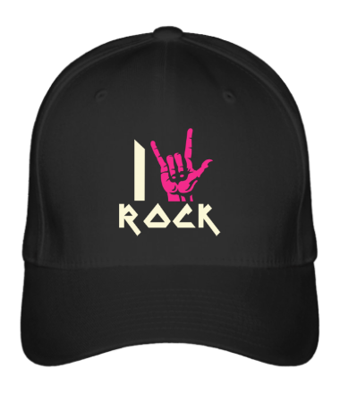 

Бейсболка (кепка) I love rock glow Черный