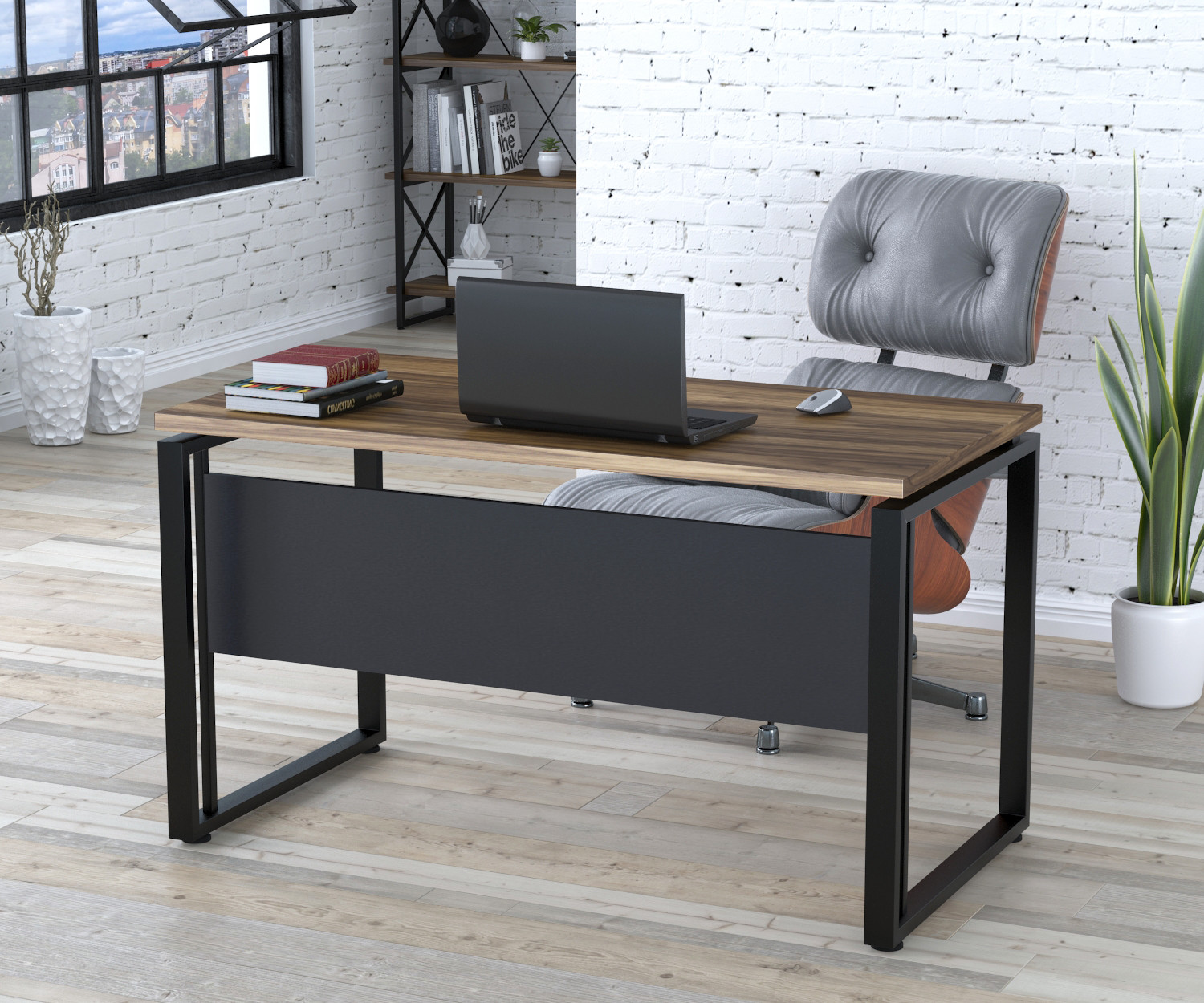 

Письменный стол G-135-32 с царгой Loft Design Орех Модена