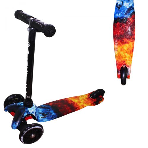 

Самокат четырехколесный "Best Scooter", лед и пламя