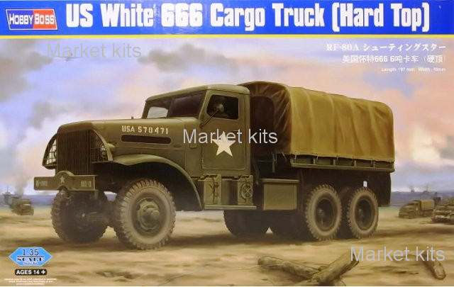 

Американский грузовик White 666 Cargo (Hard Top) 1:35 Hobby Boss (HB83801)
