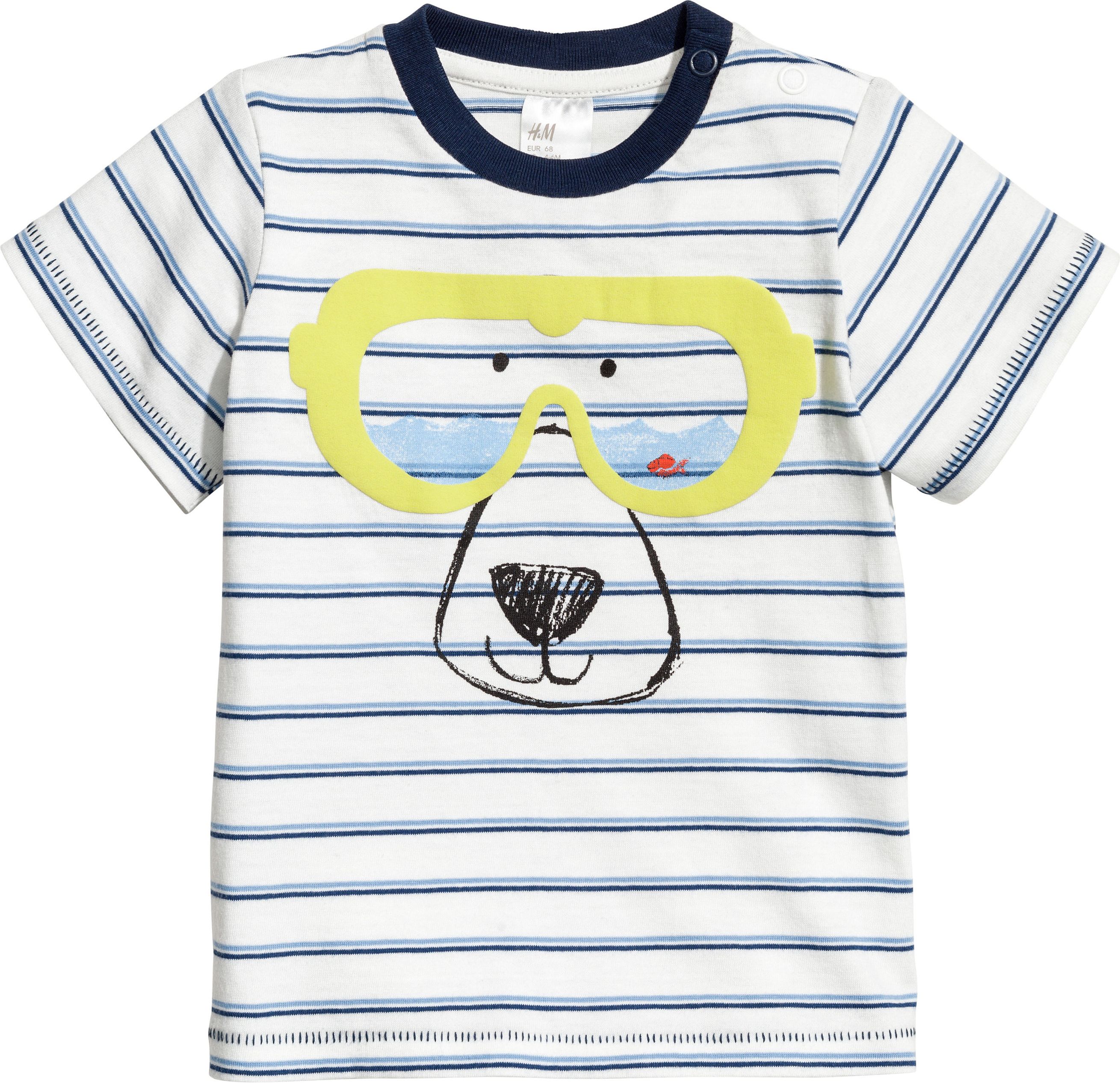 

Футболка H&M 5157486 74 см Бело-синяя в полоску