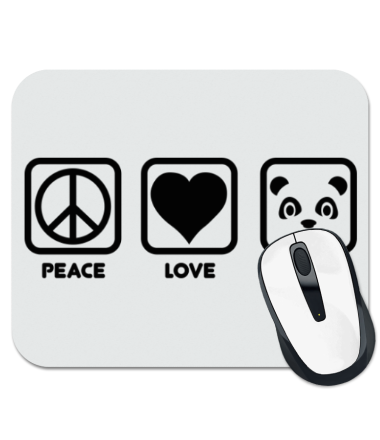 

Коврик для мыши Peace Love Pandas