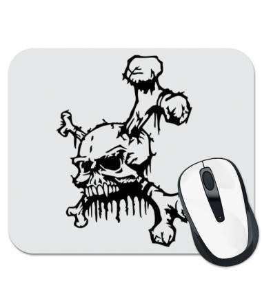 

Коврик для мыши Череп и кости в перспективе