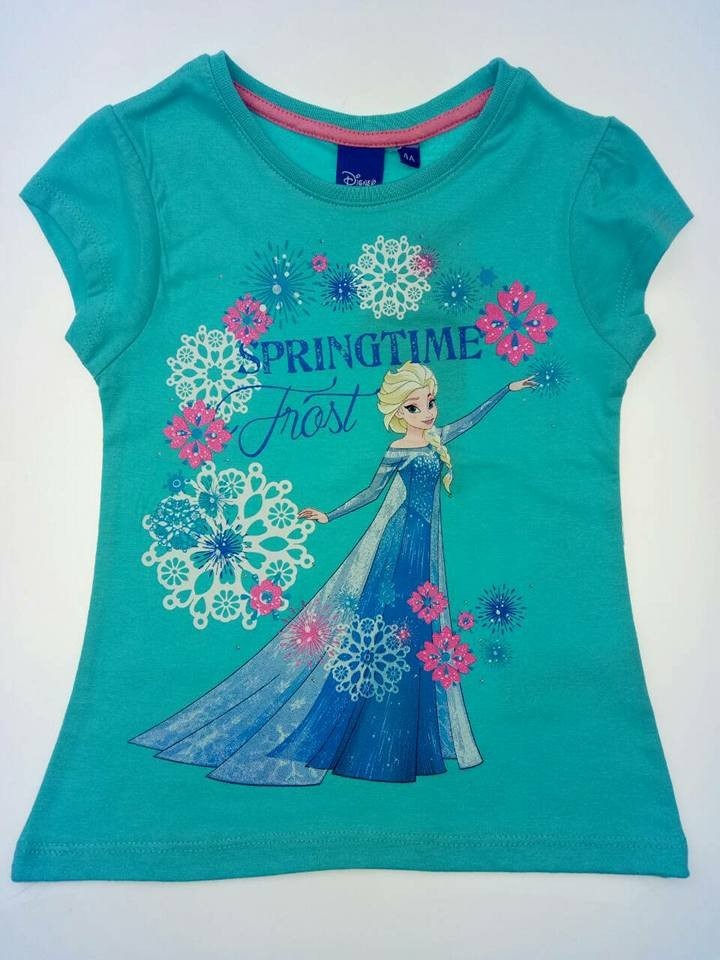 

Футболка Disney на девочку 8 лет Эльза Голубой