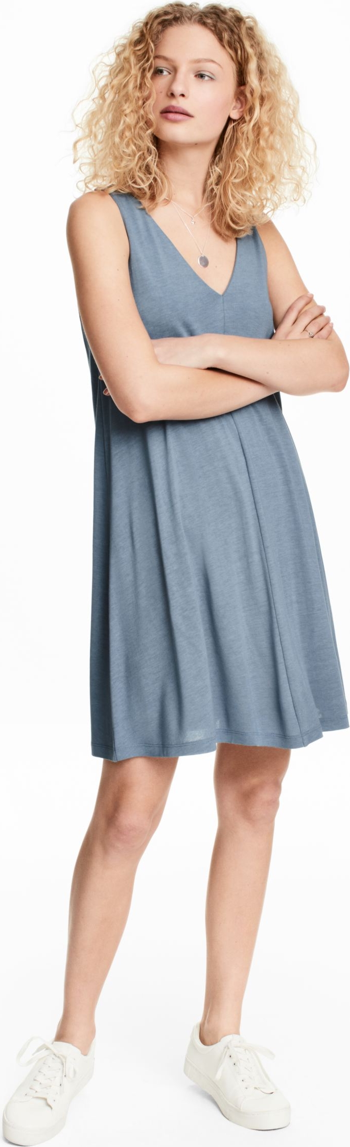 

Платье H&M 3hm05300041 L Темно-голубое