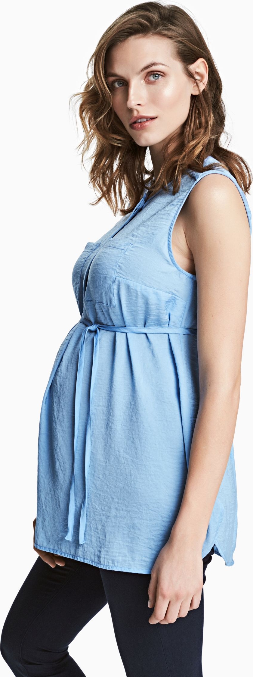 

Блузка для беременных H&M 3hm06110128 L Голубая