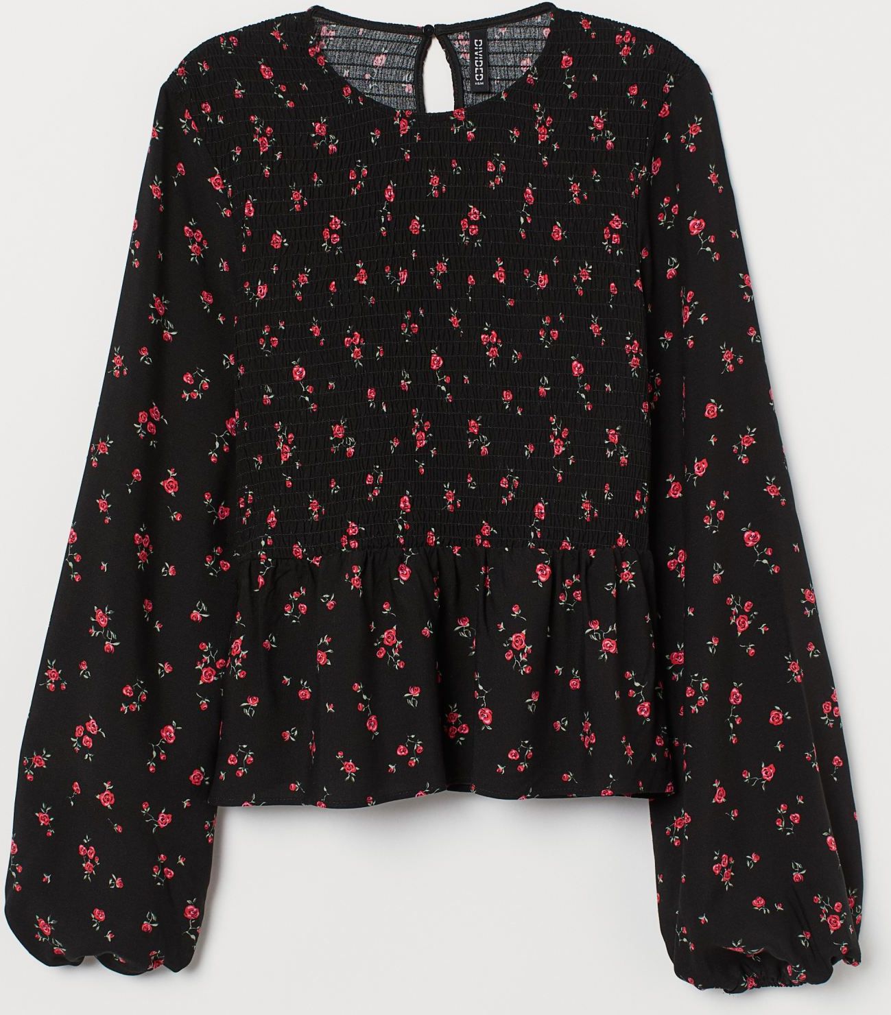 

Блузка H&M 1912-8285331 44 Черная цветы