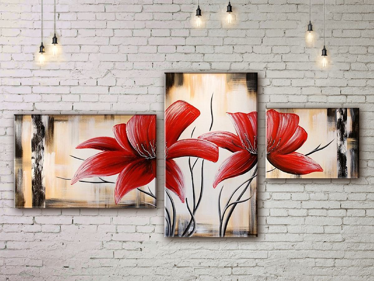 

Модульная картина акрилом цветы ArtStar MHM17_3_033 размер 70 х 150 см