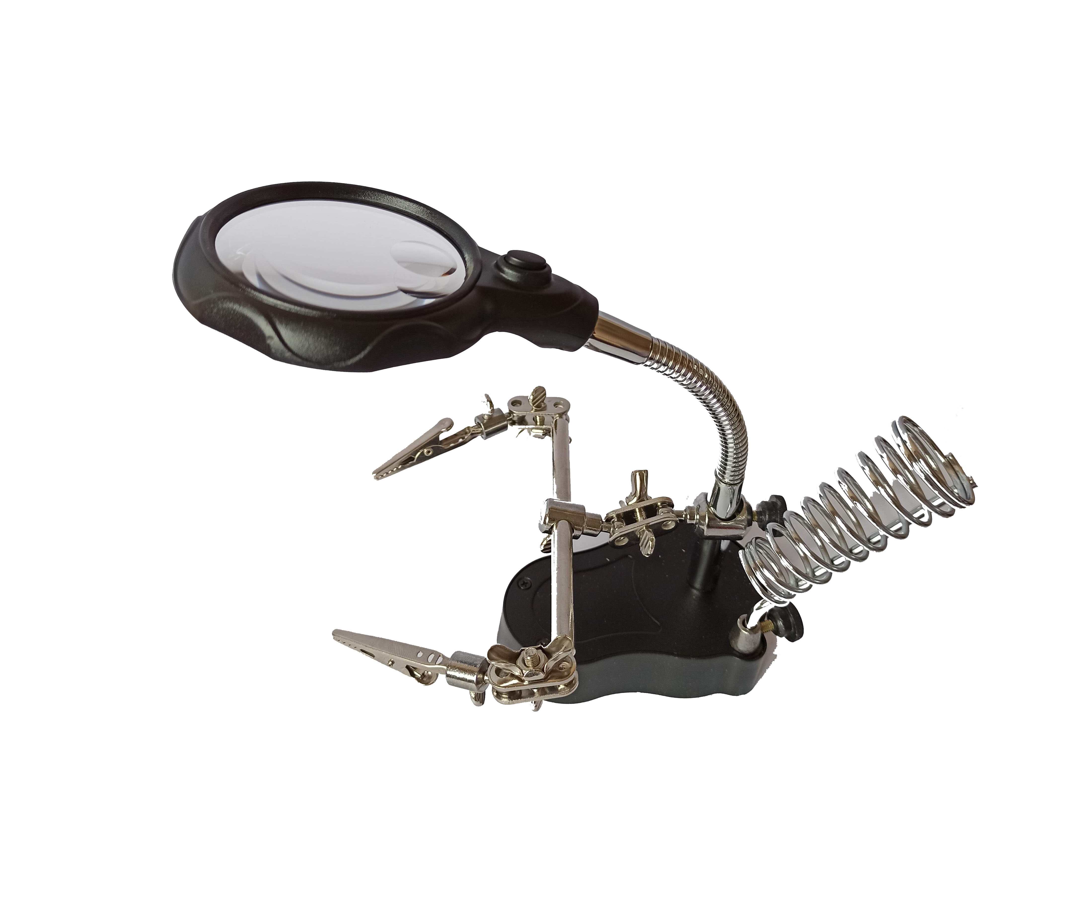 

Лупа - третья рука Hand-held MG16126-A c крокодилами, LED подсветка (n440)