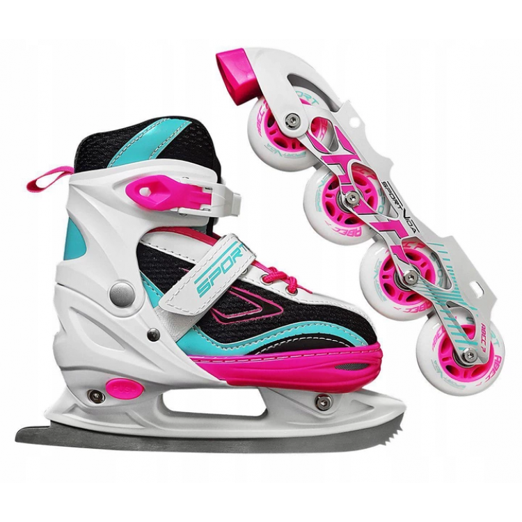 

Роликовые коньки SportVida 4 в 1 SV-LG0032 Size 35-38 Pink/Blue