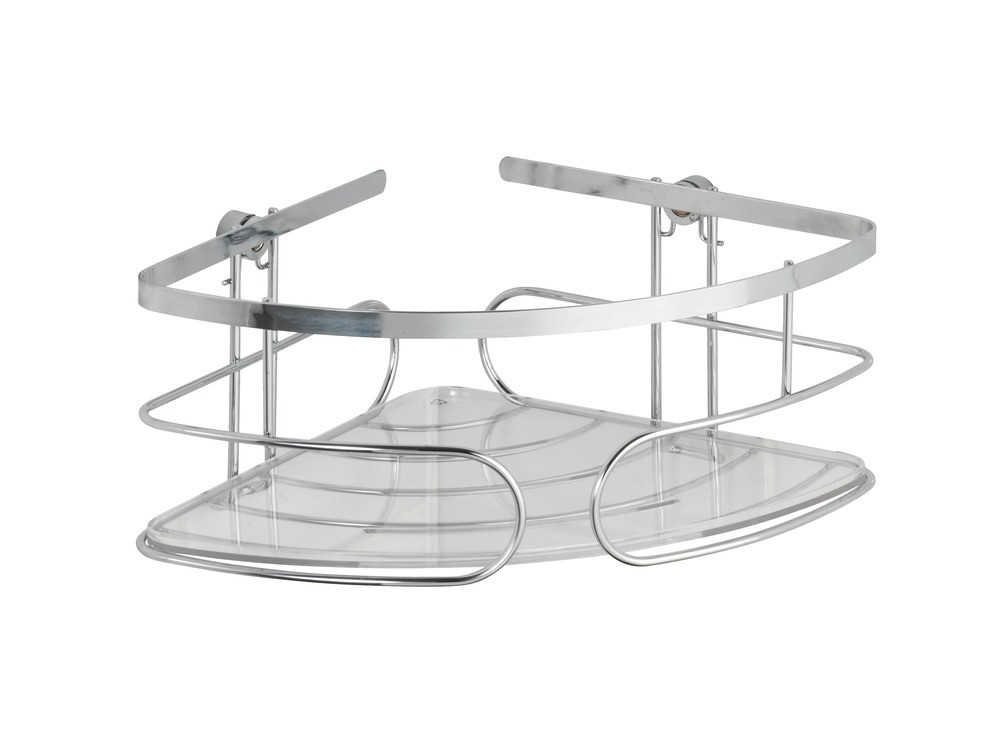 

Полка для ванной и душа угловая Wenko Premium, 26.5x10x19 см серебристый