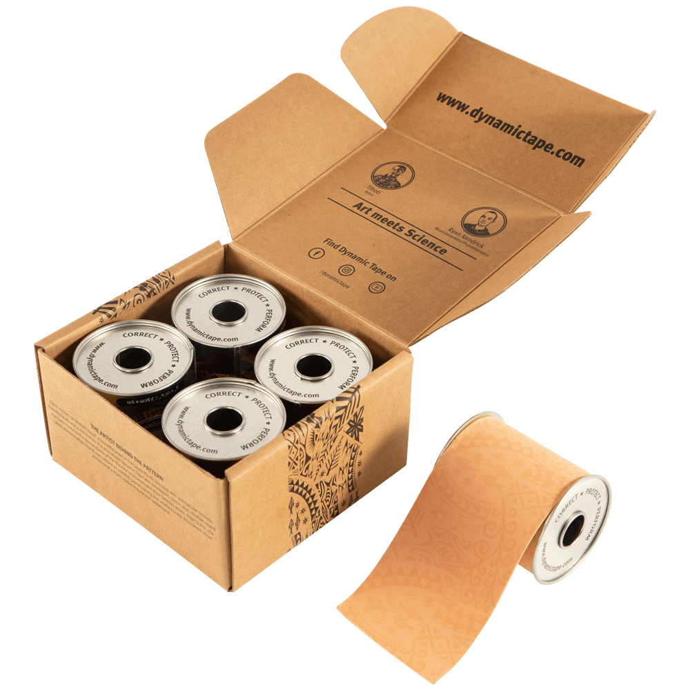 

Набір з біомеханічних тейпів Dynamic Tape 7,5 см х 5 м мікс кольорів в комплекті 4 рола