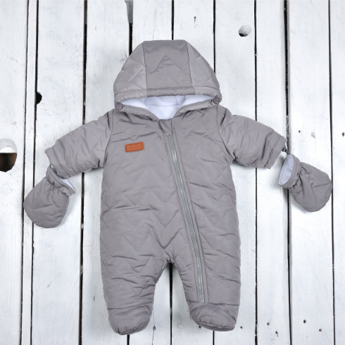 

Стеганый зимний комбинезон Magbaby Зигзаг серый