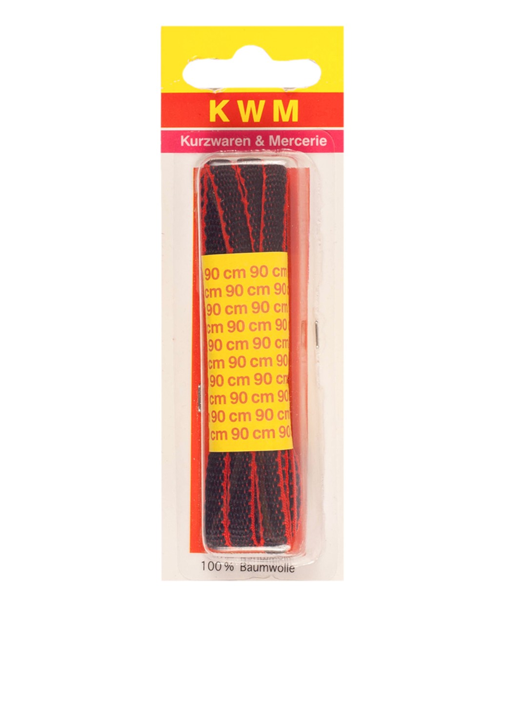 

Шнурки для обуви 90 см 2 пары KWM черный-красный K03-440174