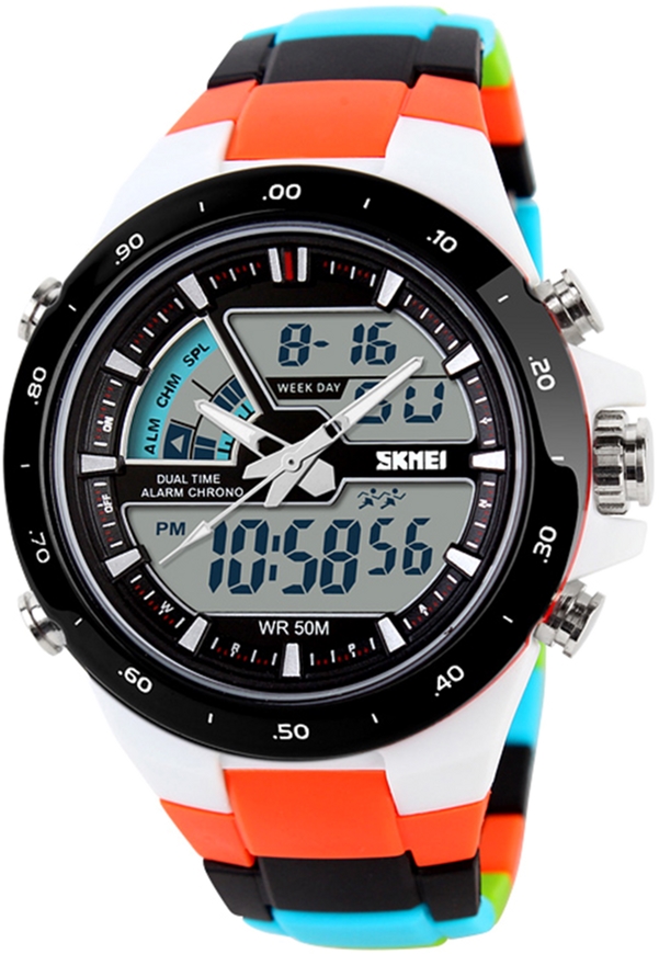 

Мужские часы Skmei 1016BOXCMOG Orange Strap BOX