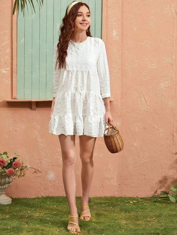 

Платье женское с рюшами Flight Berni Fashion (S) Белый