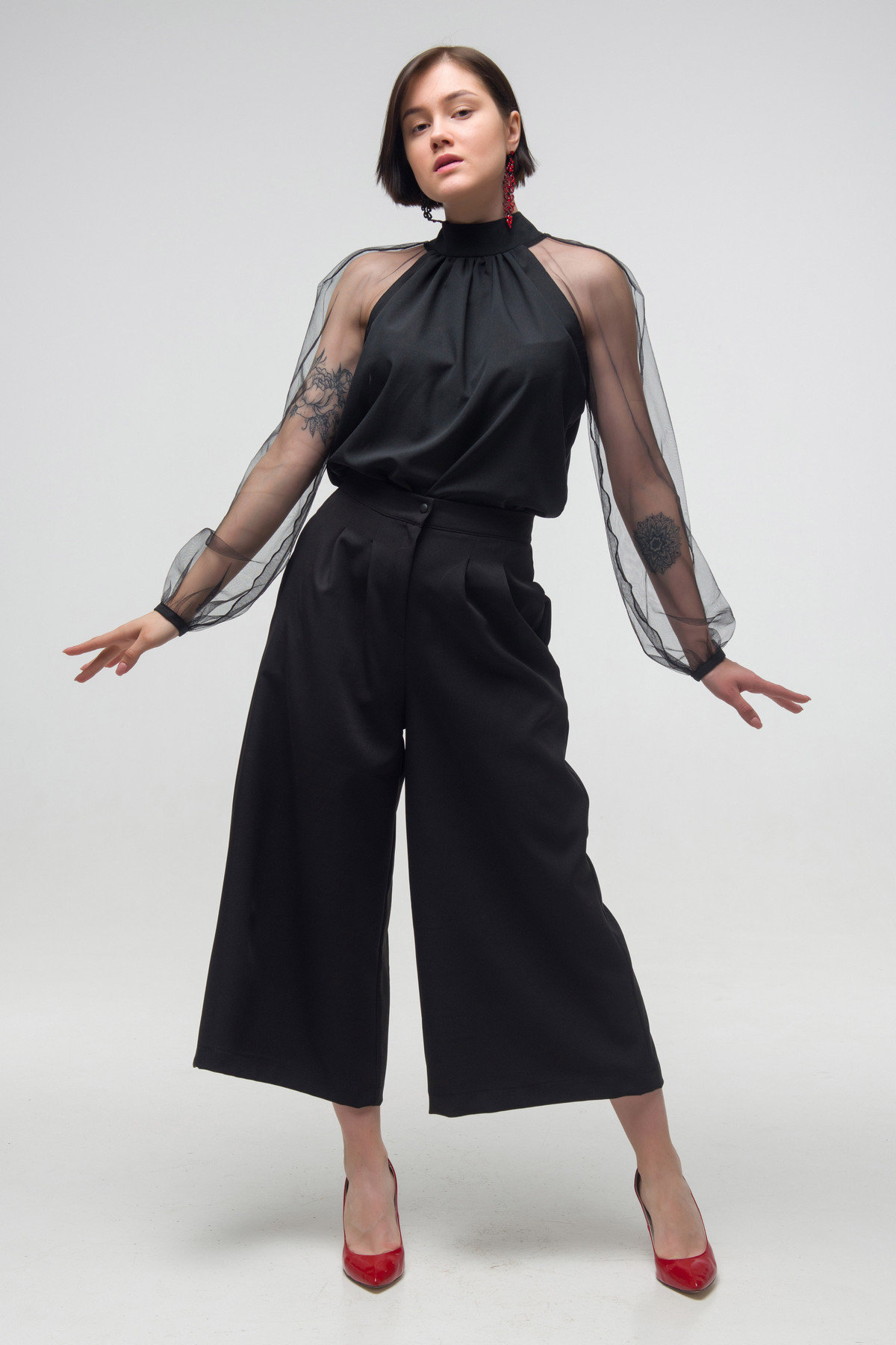 

Блуза FLFashion Забава ТБЗ 2752 с длинным рукавом 46-48 черная