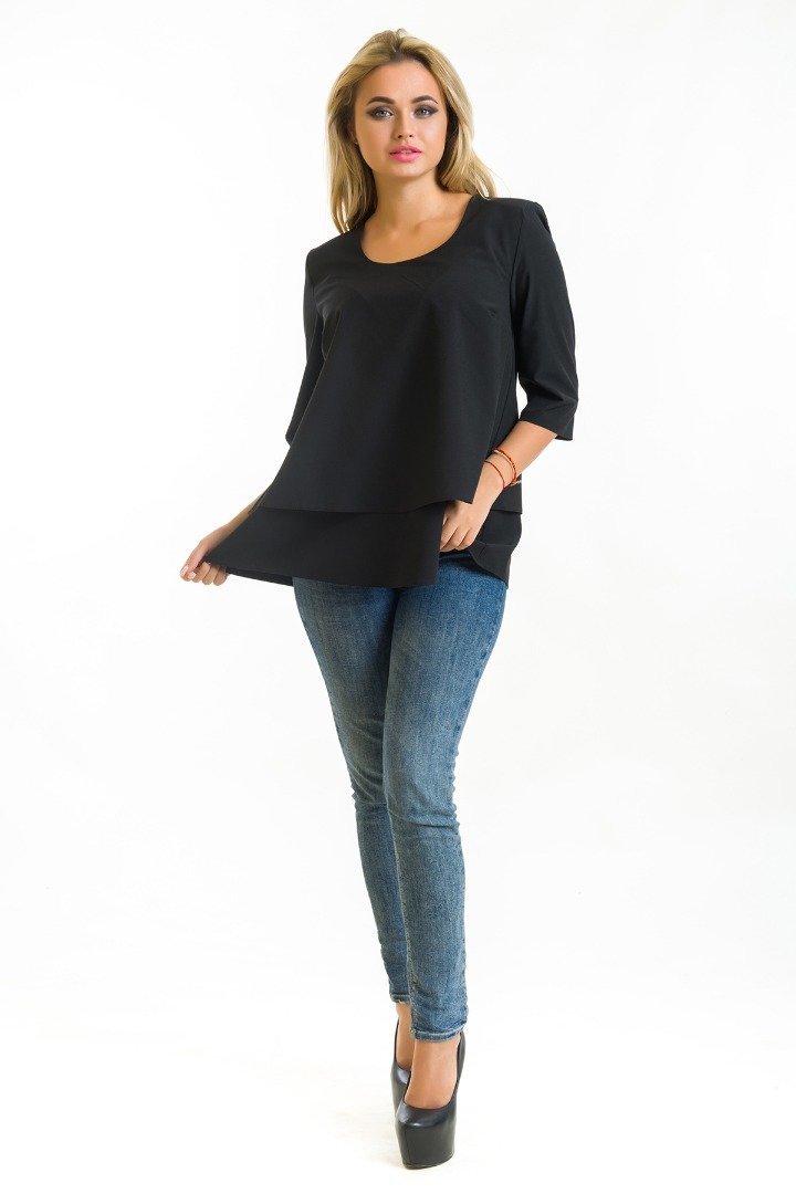 

Блуза FLFashion W ЕБВ 0974 с рукавом 3/4 50 черная