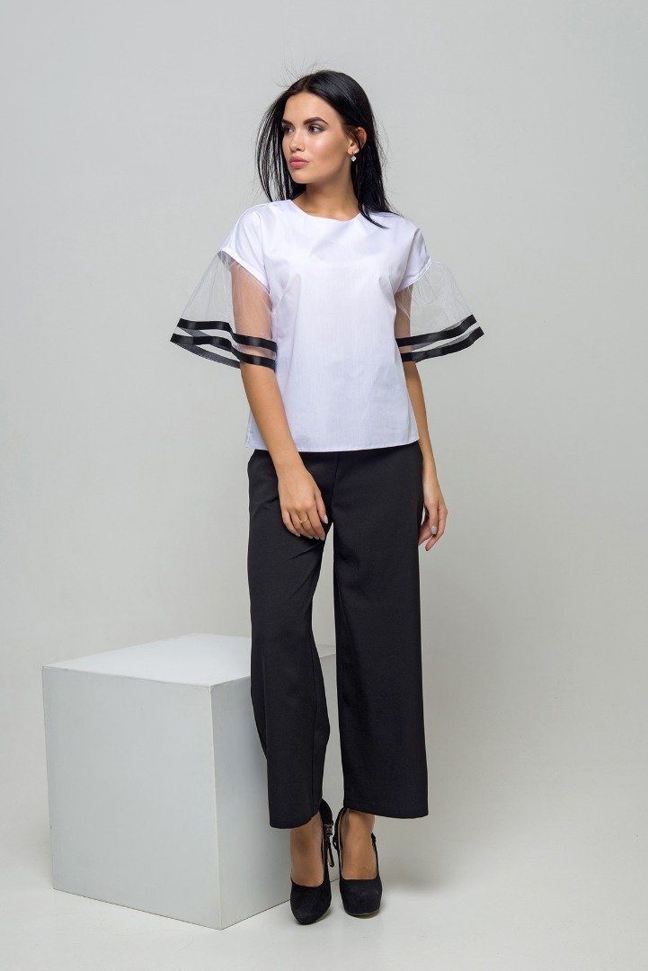 

Блуза FLFashion Томи КБТ 1381 с коротким рукавом 48 белая