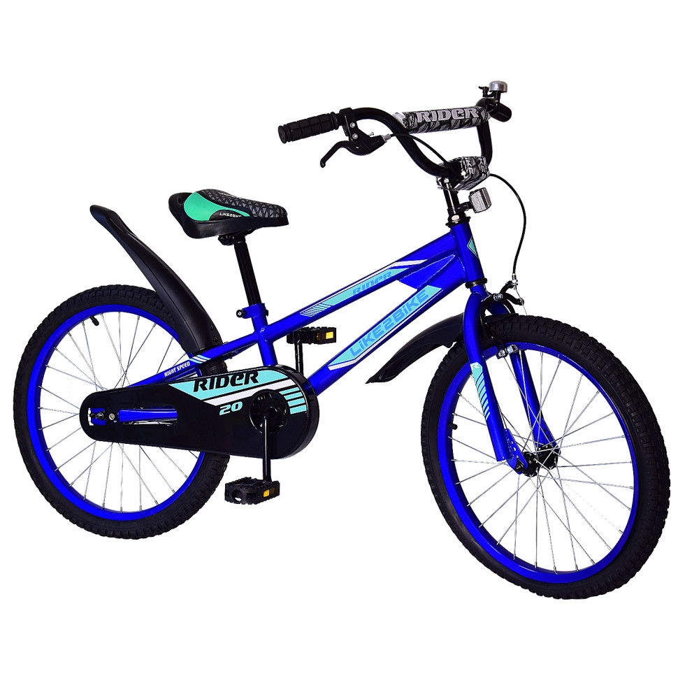 

Велосипед детский "Rider" LIKE2BIKE 212008 колёса 20", синий, рама сталь, со звонком
