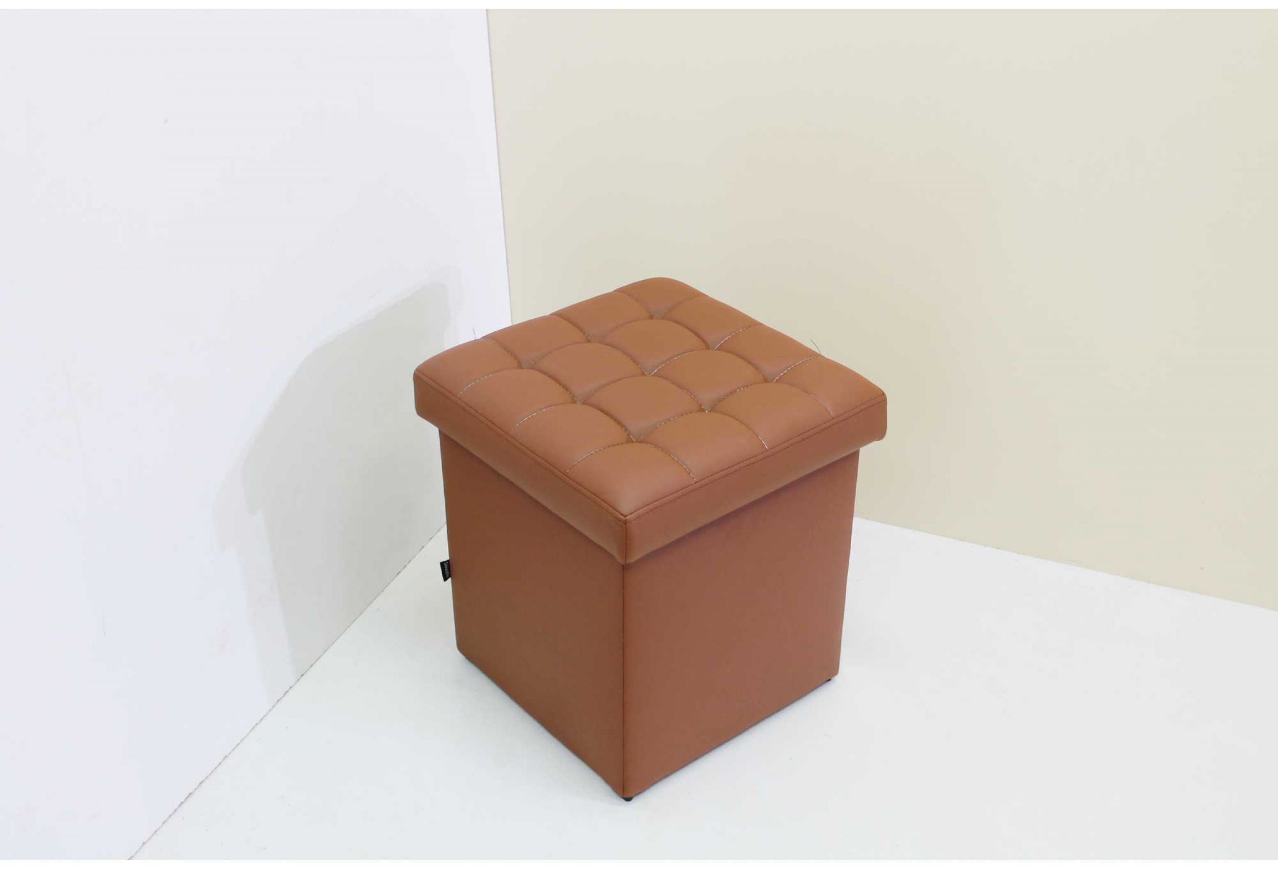 

Пуфик для спальни, коридора или гостинной SVL Глазго, с ящиком, 40 см x 40 см, экокожа, коричневый 0116-08