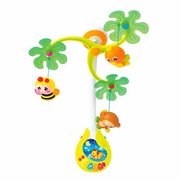 

Музыкальный мобиль Hola Toys Веселый остров на детскую кроватку, колыбель, манеж 3 типа мелодий/7 видов подсветки пластик разноцветный AFK 818