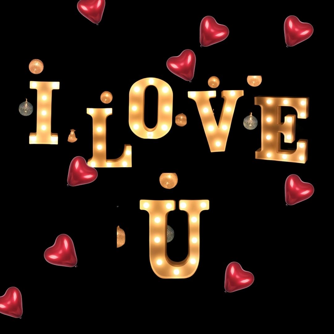 

Набор свeтящихся пластиковых букв на батарейках I love U
