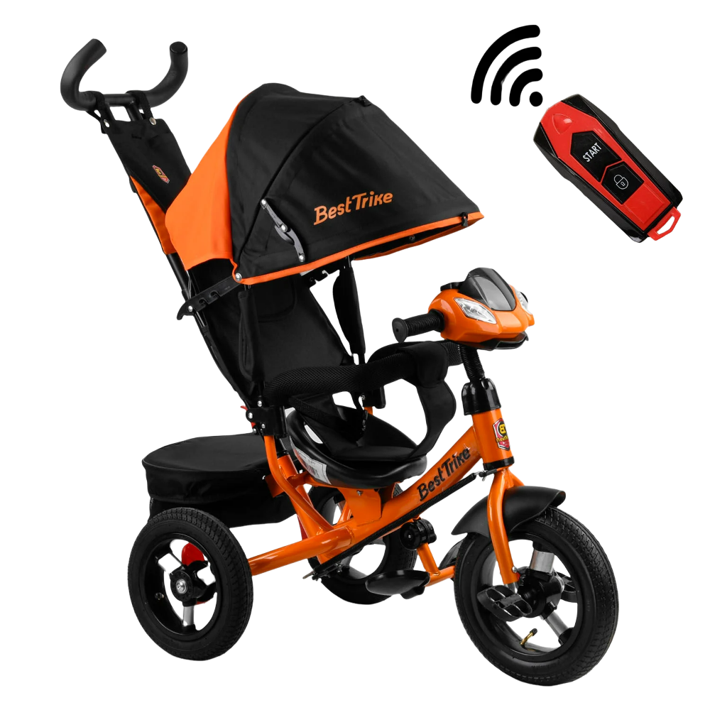 

Трехколесный велосипед с родительской ручкой и пультом Best Trike от 18 месяцев Оранжевый
