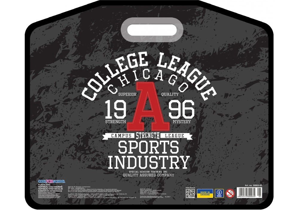 

Портфель "CoolForSchool" №CF30003-05 A3 пласт. на на липучці College League(20)