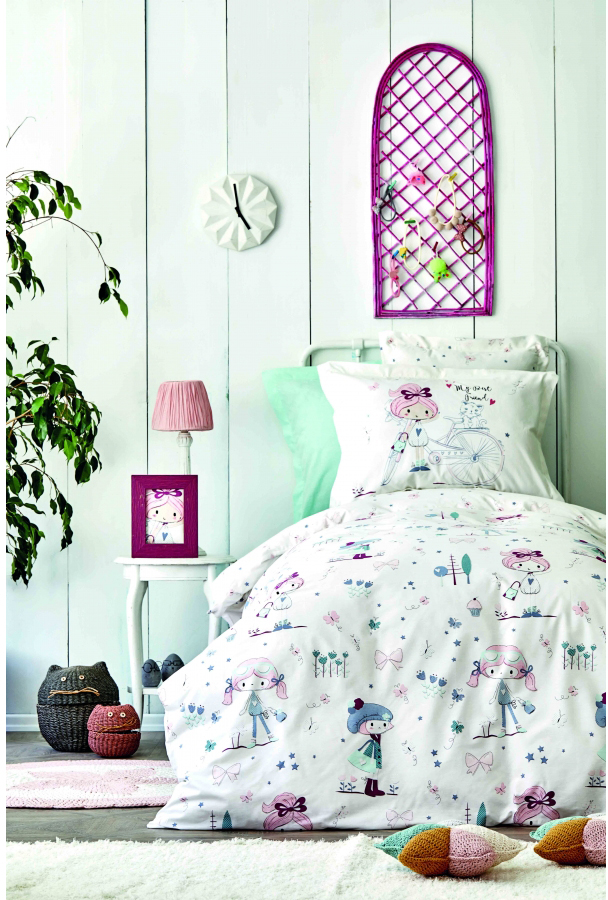 

Постельное белье подростковое Karaca Home Poliment pudra 2020-2 (svt-2000022245975)