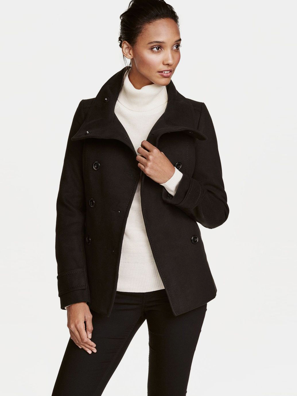 

Полупальто H&M 390162b50  Черное, Полупальто H&M 390162b50 34 Черное