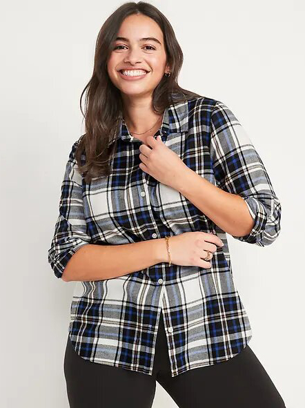 

Рубашка Old Navy 506824980 XXL Белый/Синий/Черный