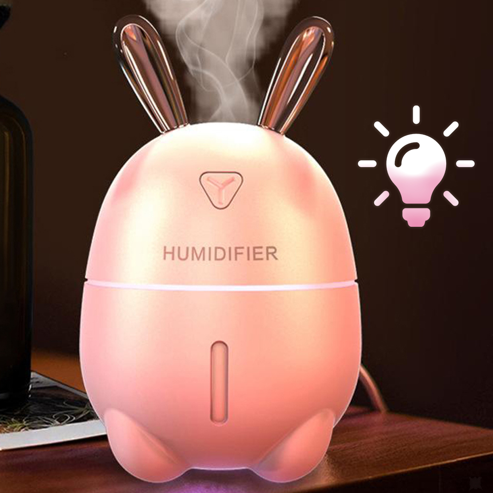 Увлажнитель воздуха Rabbit 2в1 Розовый на 200 мл детский ароматизатор ...