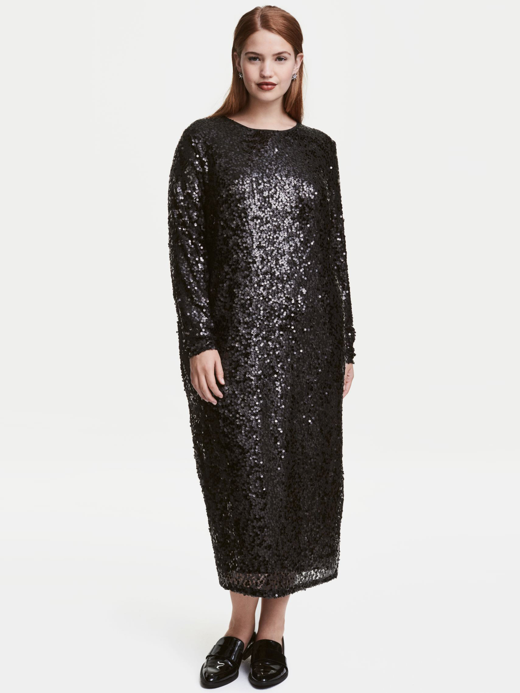 

Платье H&M 2212-4262524 XXL Черное пайетки