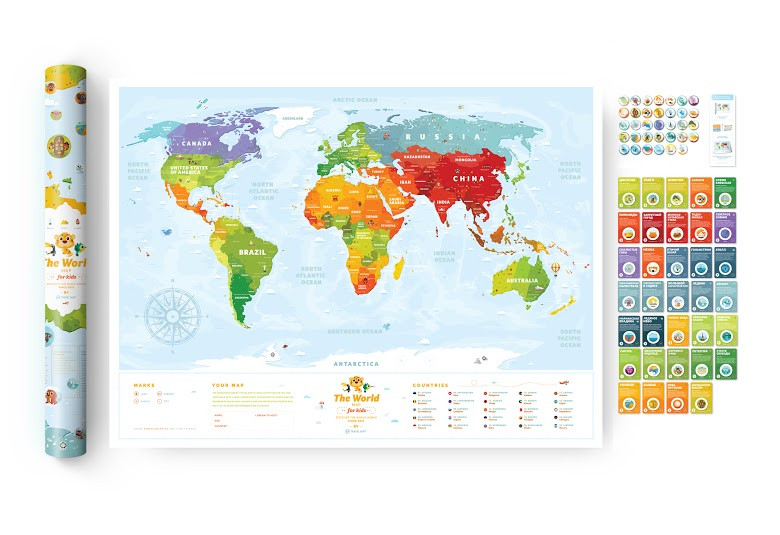 

Скретч карта мира Trevel map Kids