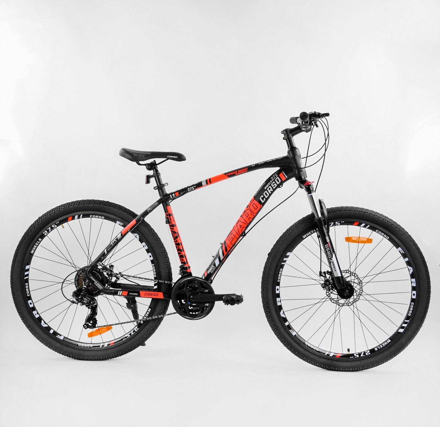 

Велосипед Спортивный CORSO «FIARO» 62935 рама алюминиевая, оборудование Shimano, Оранжевый