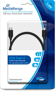 

Кабель MediaRange USB 3.0 Type-C 1.2 м Black