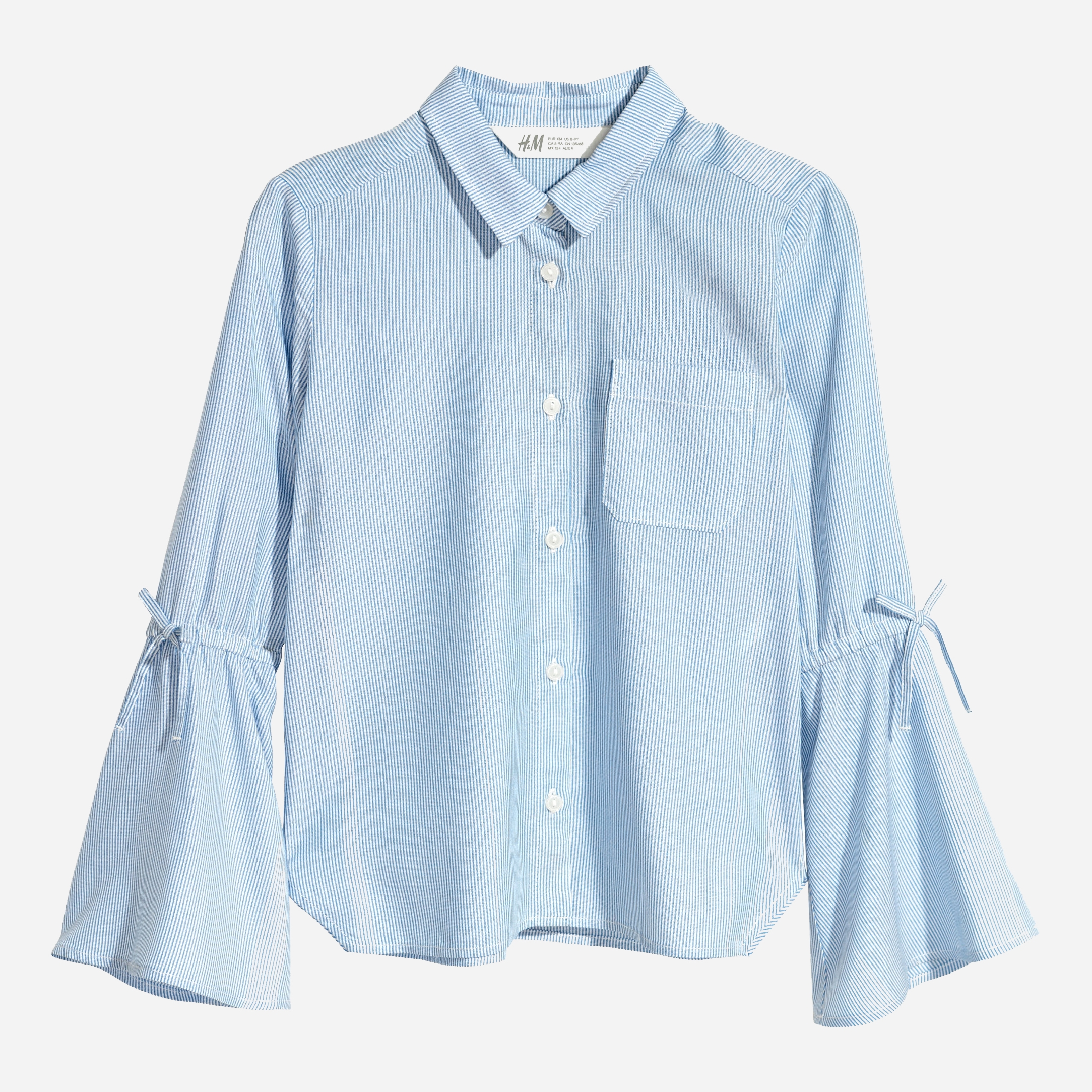

Блузка H&M XAZ120180QJVZ 104 см Белый/Голубой в полоску