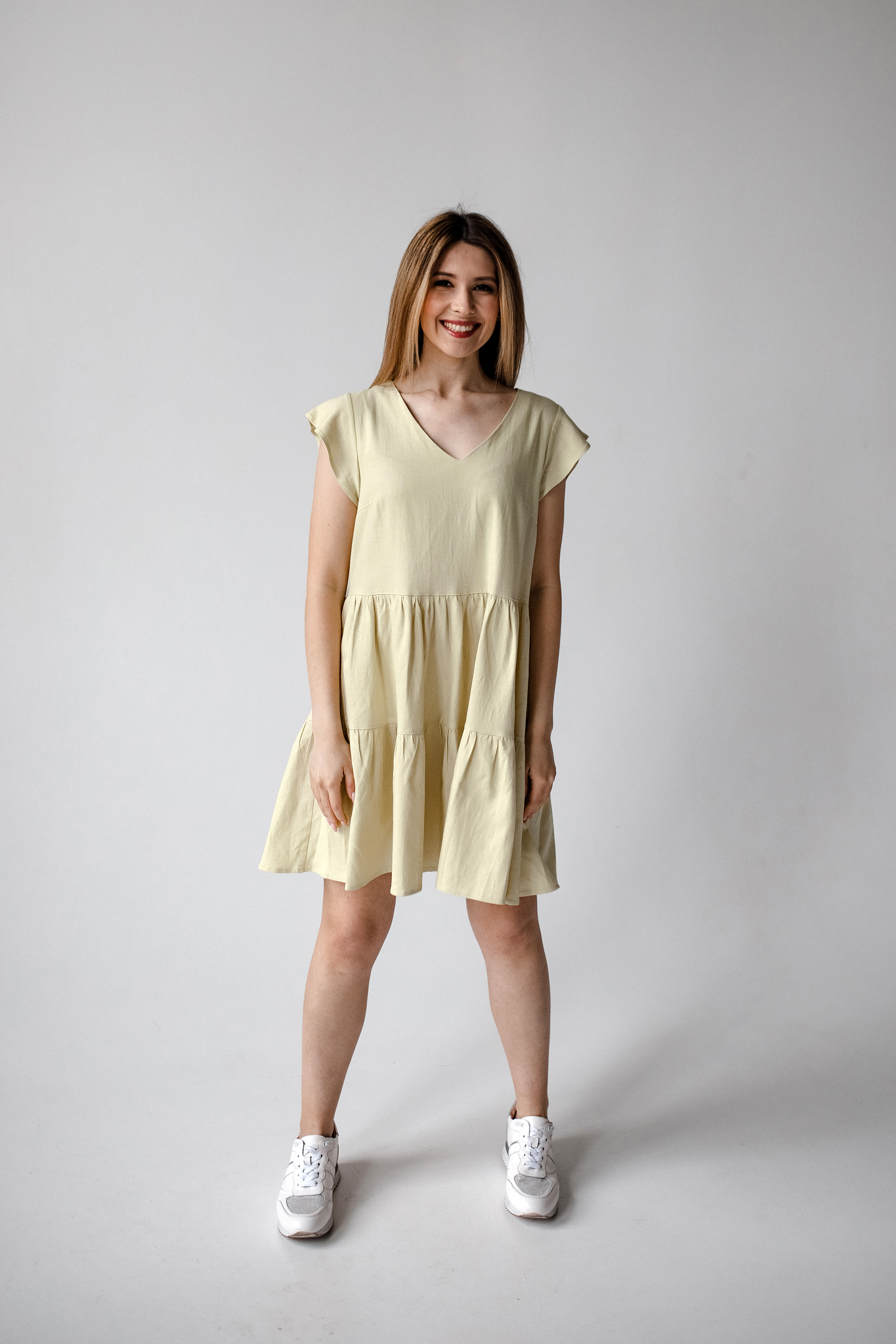 

Платье Wear me двухярусное из льна S Жёлтый 1w/19/52