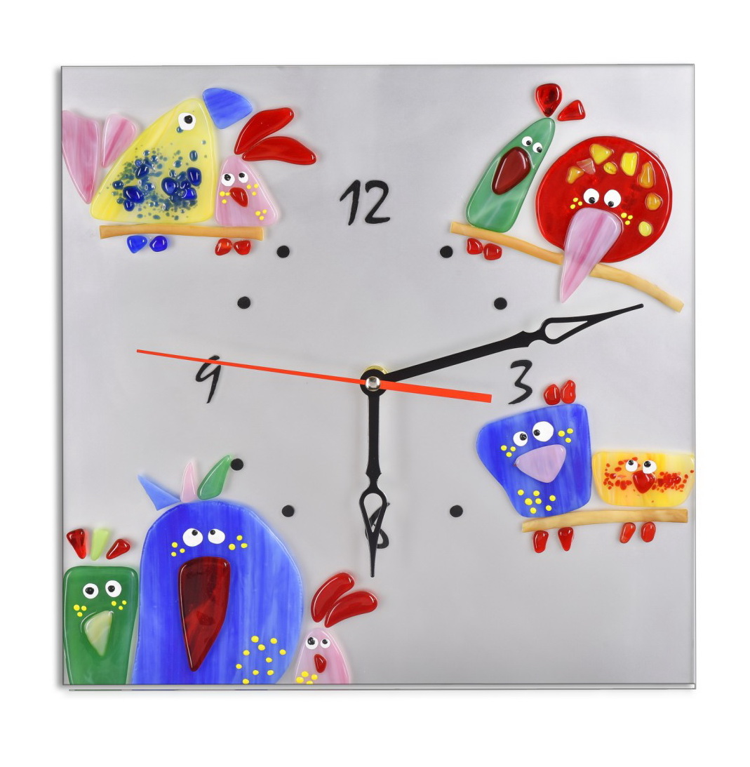 

Настенные часы MODOstudio Emotion Kresta витражное стекло 30х30 см