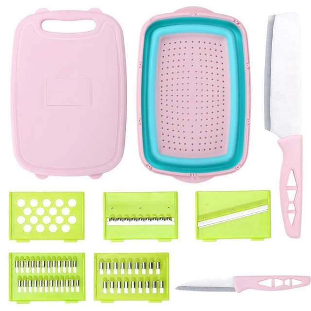 

Овощерезка мультифункциональная с 4 сменными насадками 9 в 1 UKC Multifunctional slicer NEW