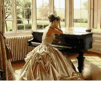 

Картина по номерам Девушка у рояля худ Роб Хэфферан MR-Q1270