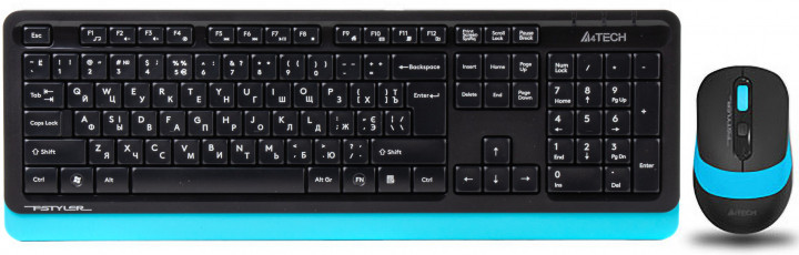 

Клавиатура и мышь A4Tech FG1010 беспроводные Black/Blue