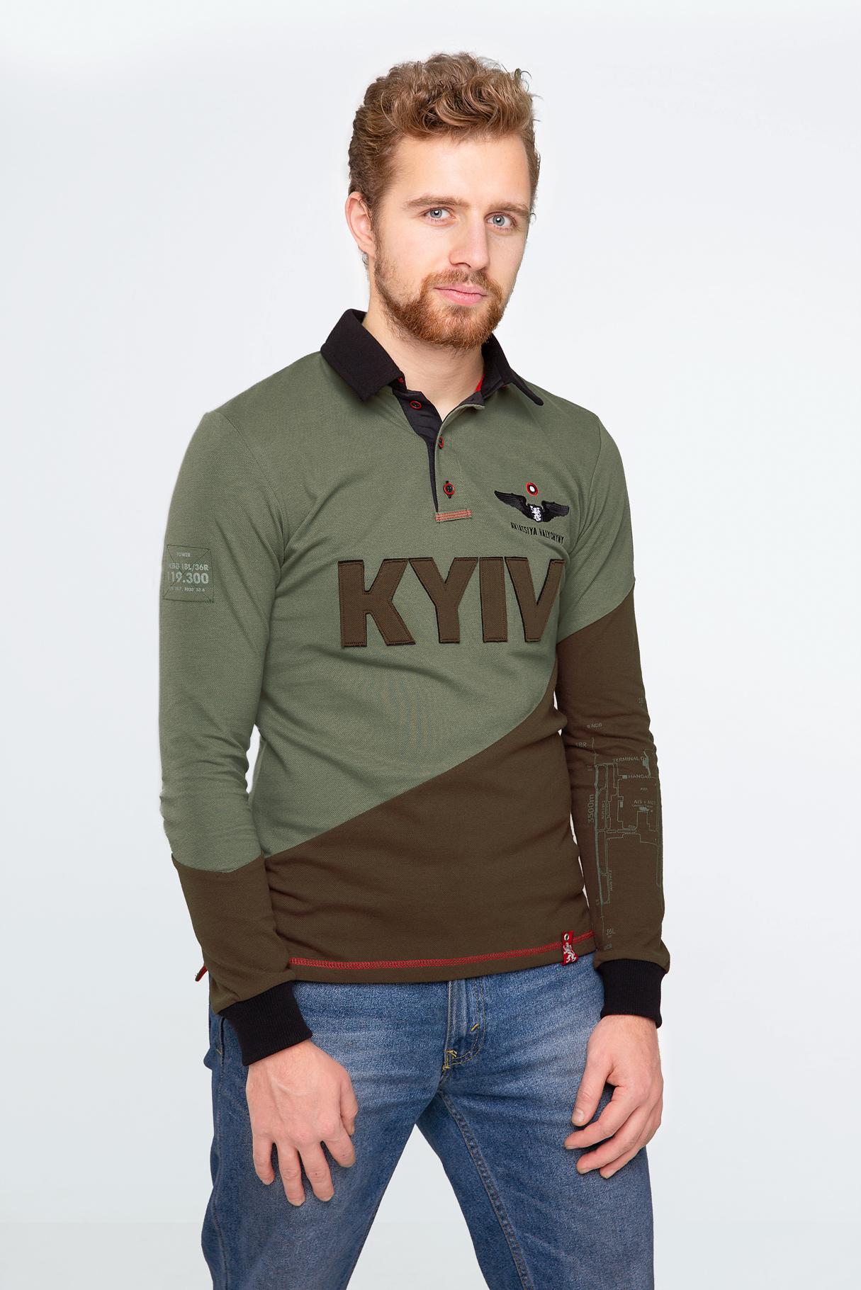 

чоловіче поло-лонґ - KYIV - зелений, XXL