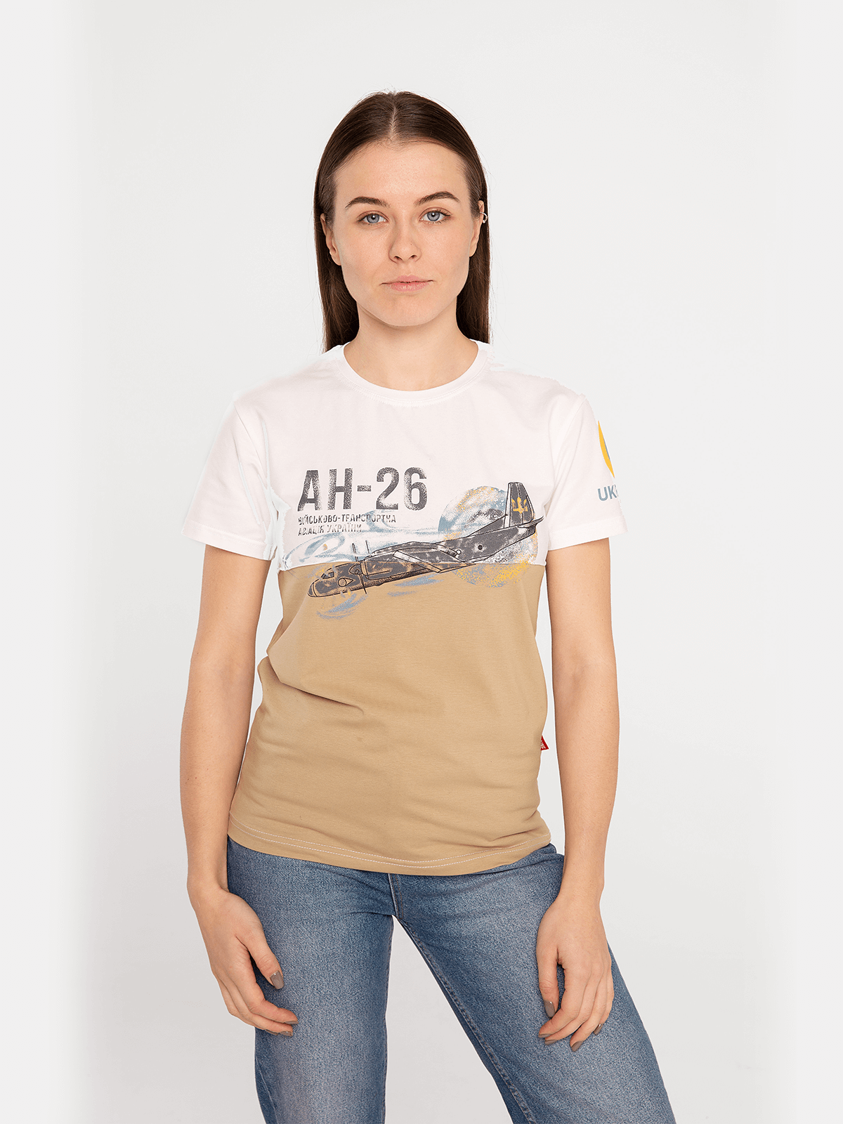 

жіноча футболка - АН-26 - пісочний, жіноча футболка - АН-26 - пісочний, M