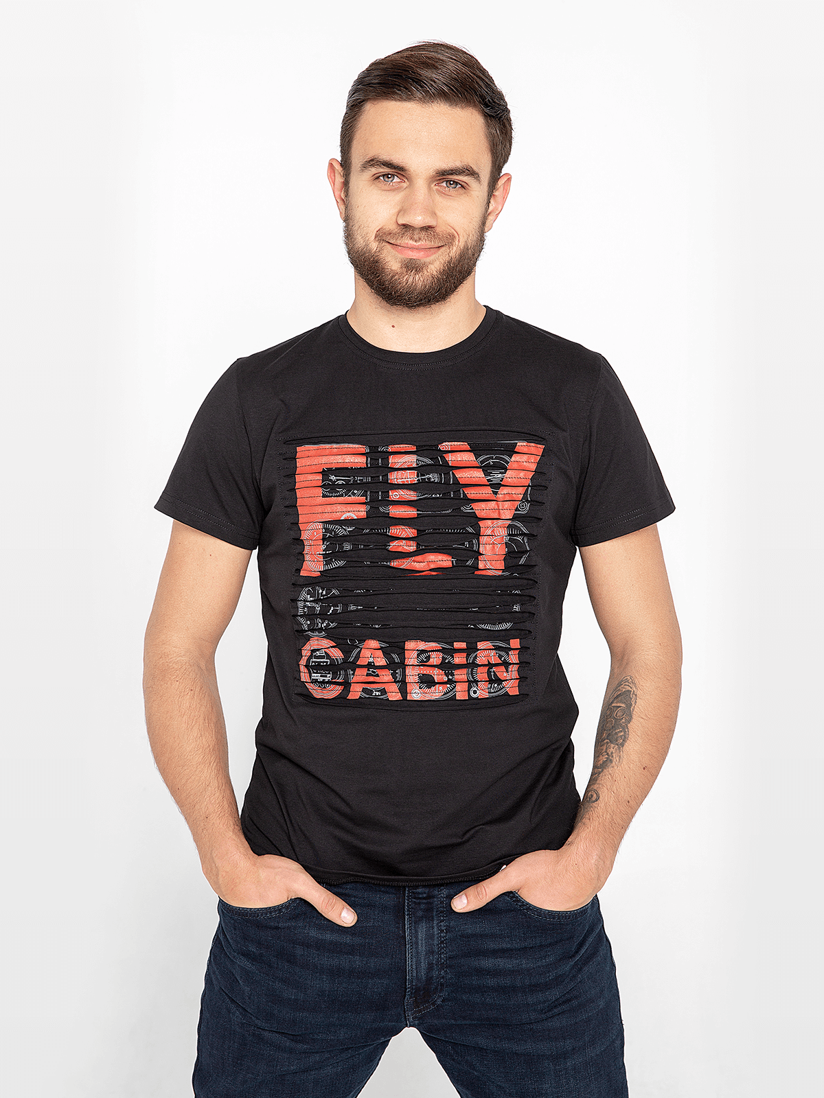 

чоловіча футболка - FLY CABIN - чорний, XXL