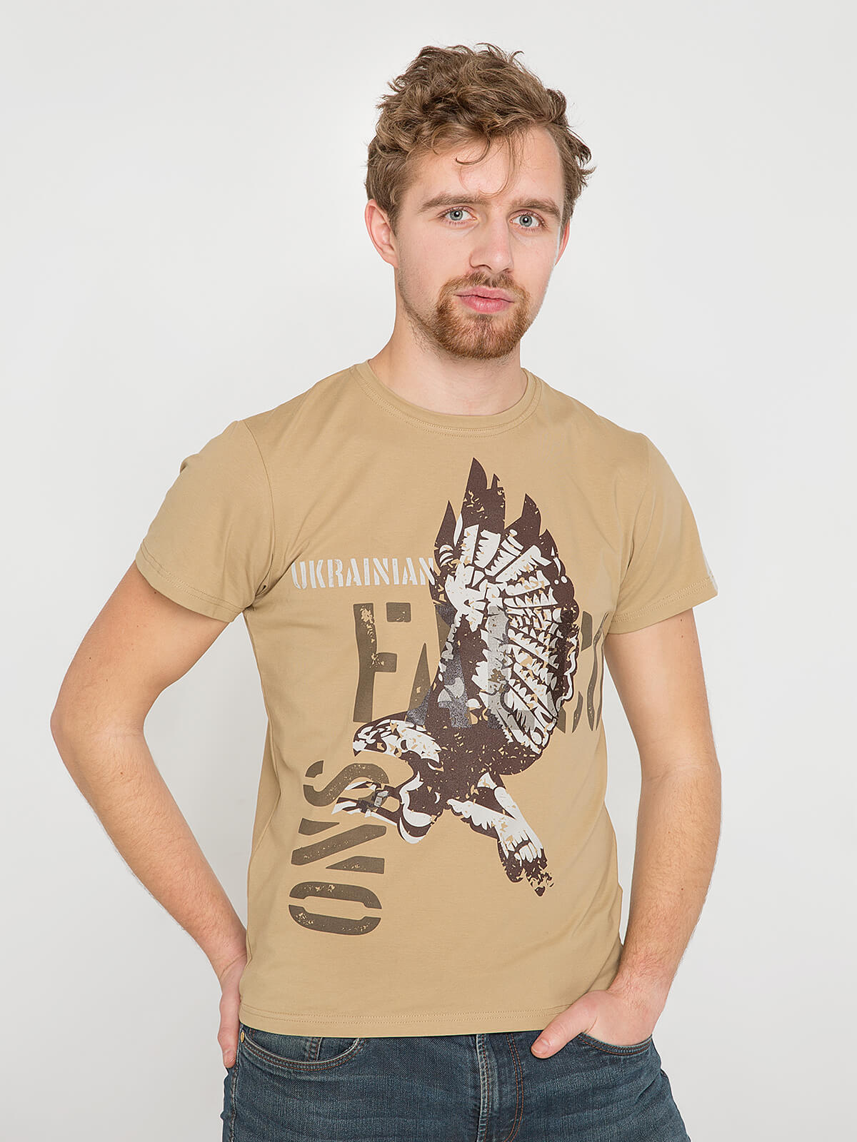 

чоловіча футболка - UKRAINIAN FALCONS - пісочний, XXXL