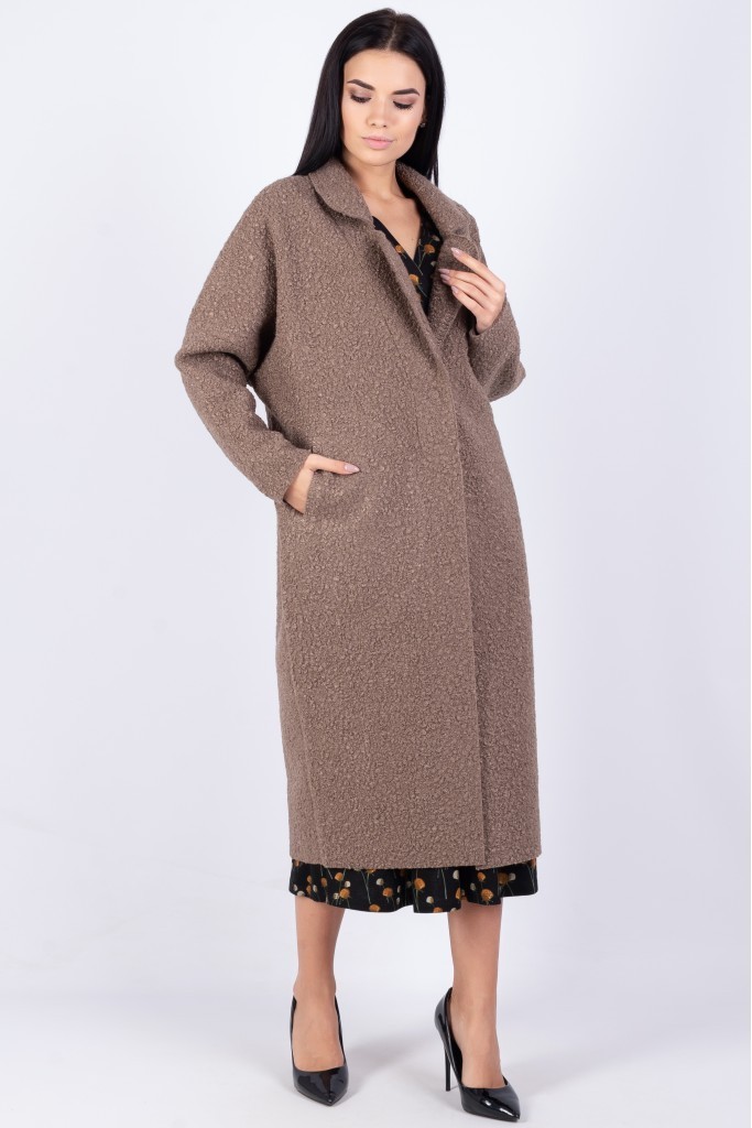 

Пальто кардиган женское демисезонное SAN букле XL\XXL капучино 1479