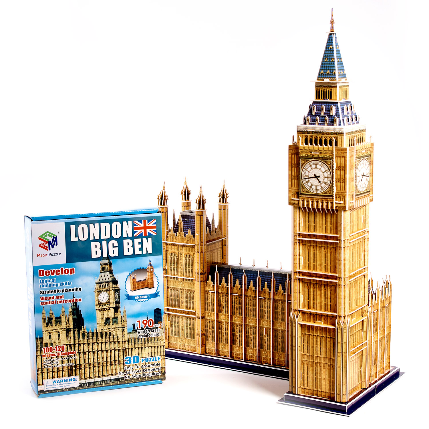 

Огромные 3D пазлы "Big Ben" Трехмерный конструктор-головоломка 63.8 см * 25 см * 47 см