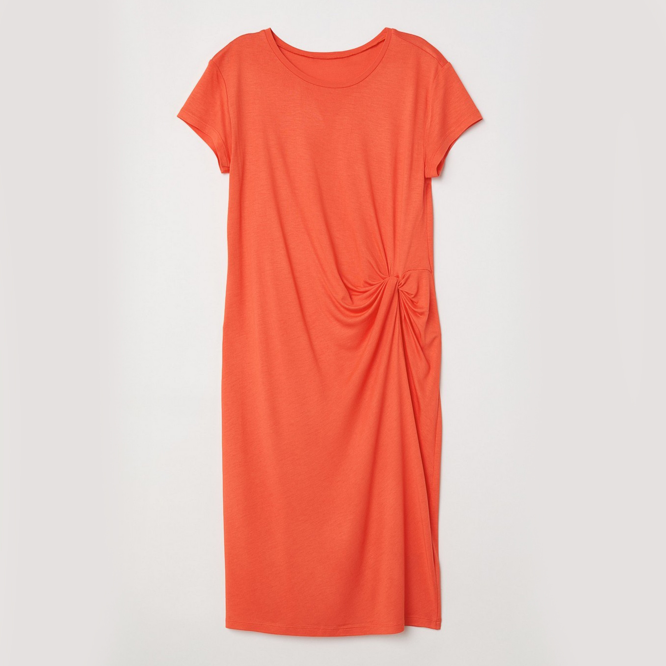 Акция на Сукня-футболка міді жіноча літня H&M 636140 M Коралове от Rozetka